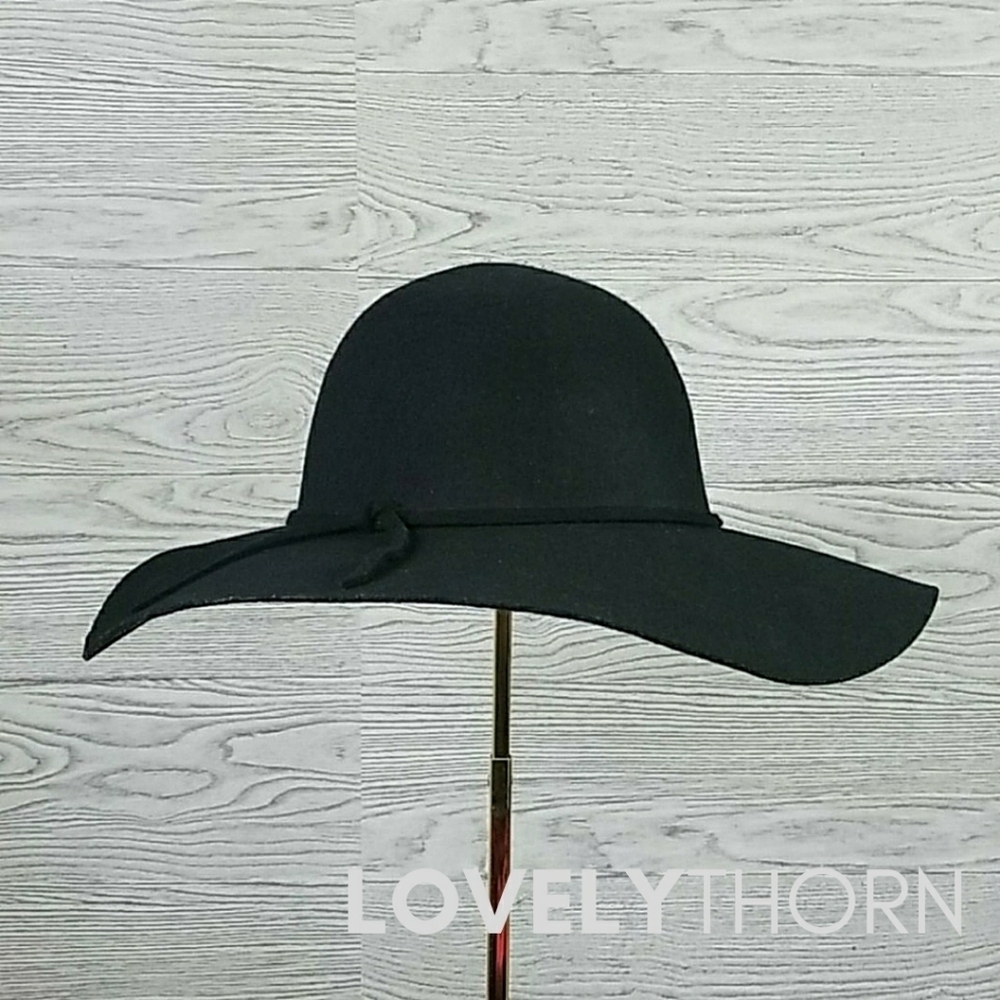 MAGID // boho-chic style floppy black wool felt hat